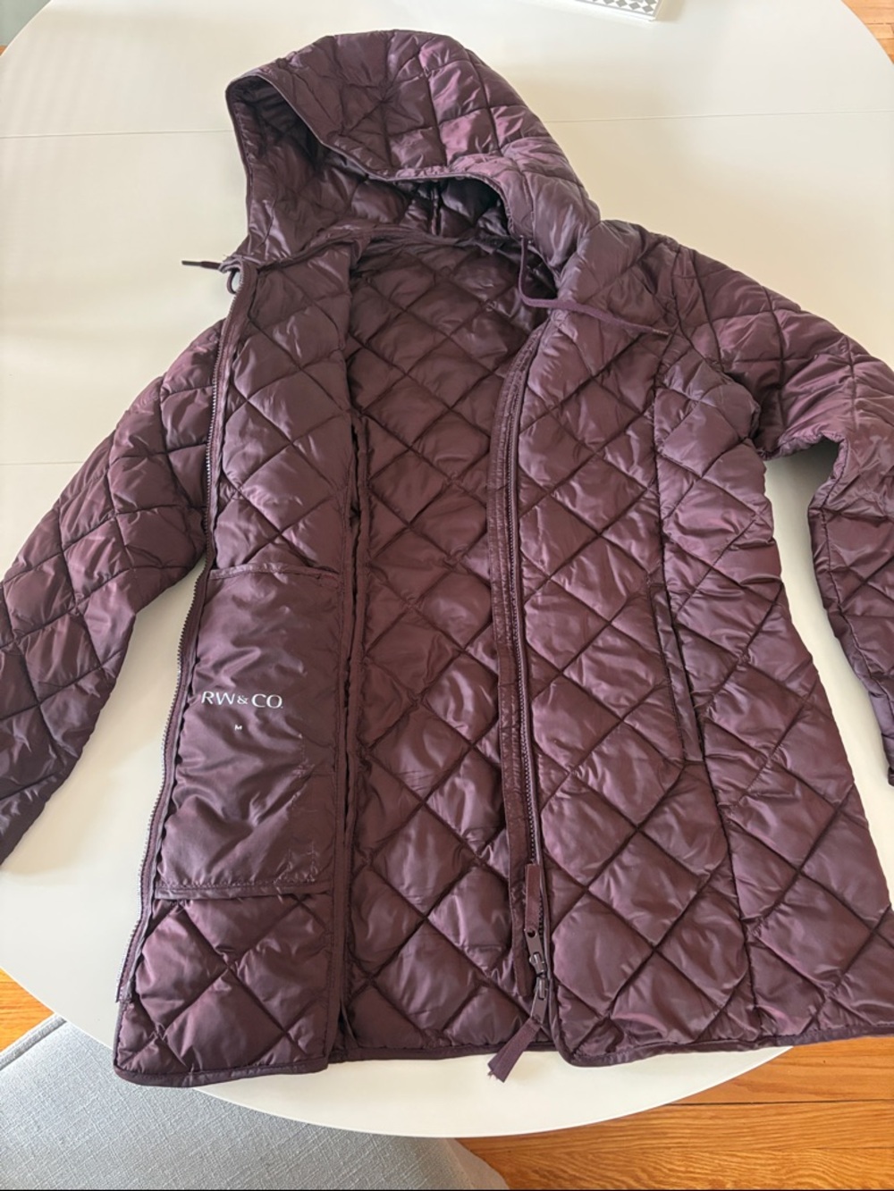 RW&CO Quilted Hooded Jacket in Plum